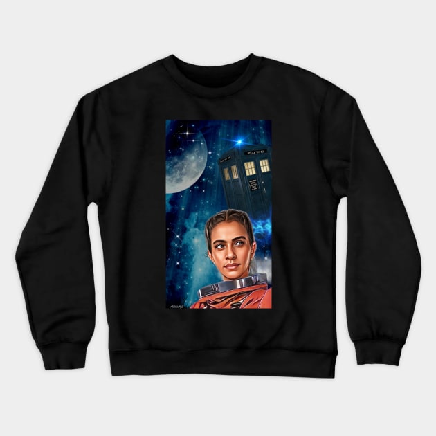 13th doctor/ yaz orange space suite Crewneck Sweatshirt by AlisiaArt